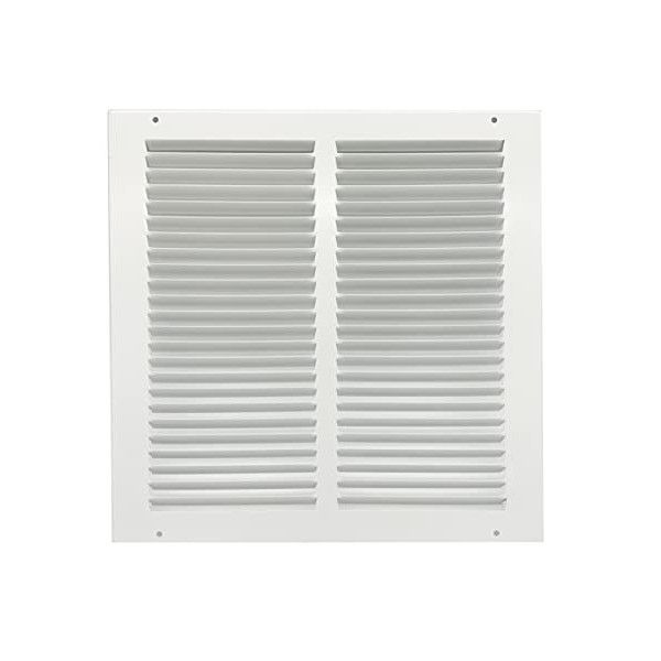 Rocky Mountain Goods Air Return Grille for 12”x12” Duct Opening - Heavy Duty Steel - Includes Screws - Louvered Design - Paintable Vent Cover Matte White - Consistent air Flow (12" x 12”)