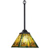 COTOSS Tiffany Pendant Lights Fixtures Mission Style 1 Light Green