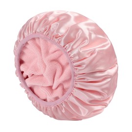 3 Layer Shower Cap for Long Hair - Waterproof with Terry Cloth Lining