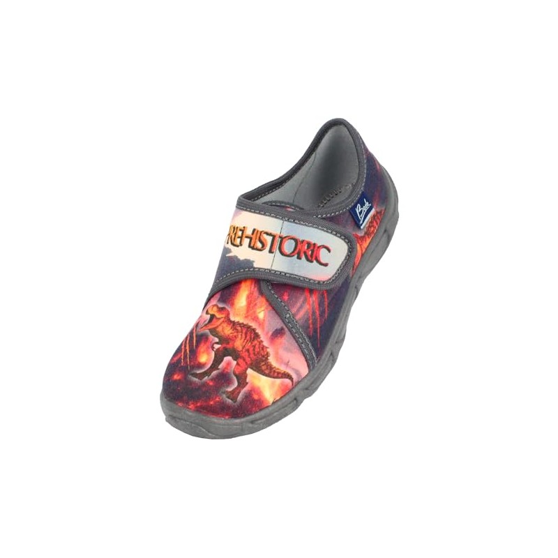 Beck Boys Prehistoric Slippers, gray