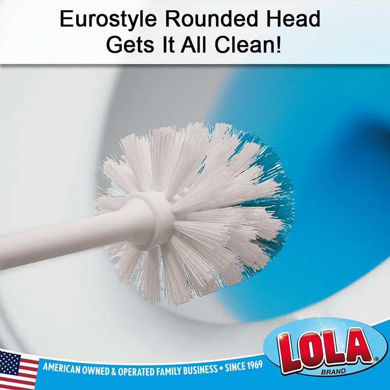LOLA Toilet Brush and Holder Set, Classic Version, Durable Bristles