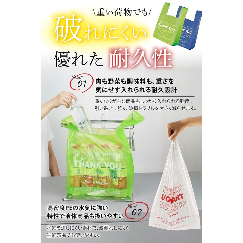 【Packaging Material Advisor Reviewed】 fogman Shopping Bags, Cute, Handles, Plastic