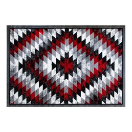 Flash Furniture Teagan 63.6" x 87.6" Diamond Olefin Fabric Area Rug in Red