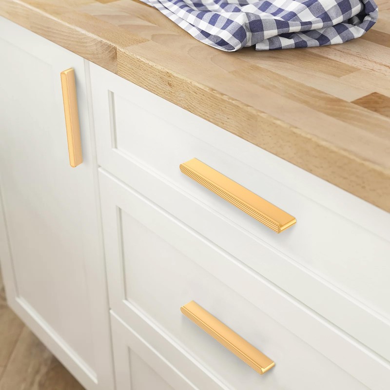 FURNIWARE Kitchen Cabinet Handles, 10 Piece Carving Drawer Pulls 128mm(5
