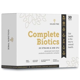 Probiotics Complete Biotics | 20 Billion CFUs | 20 Unique Strains | Perfect Probiotic and Prebiotic Formula | 30 Vegetarian Capsules | Lactobacillus Acidophilus | Shelf Stable | Potency Guaranteed