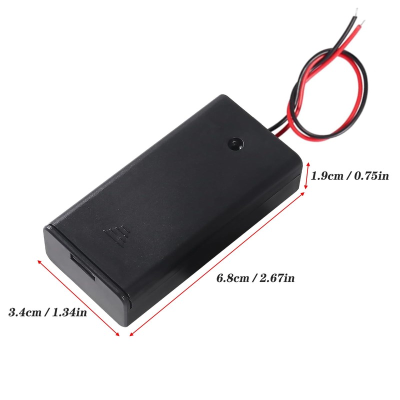 hrsyyl 10pcs AA Battery Holder 2AA Battery Box with Back