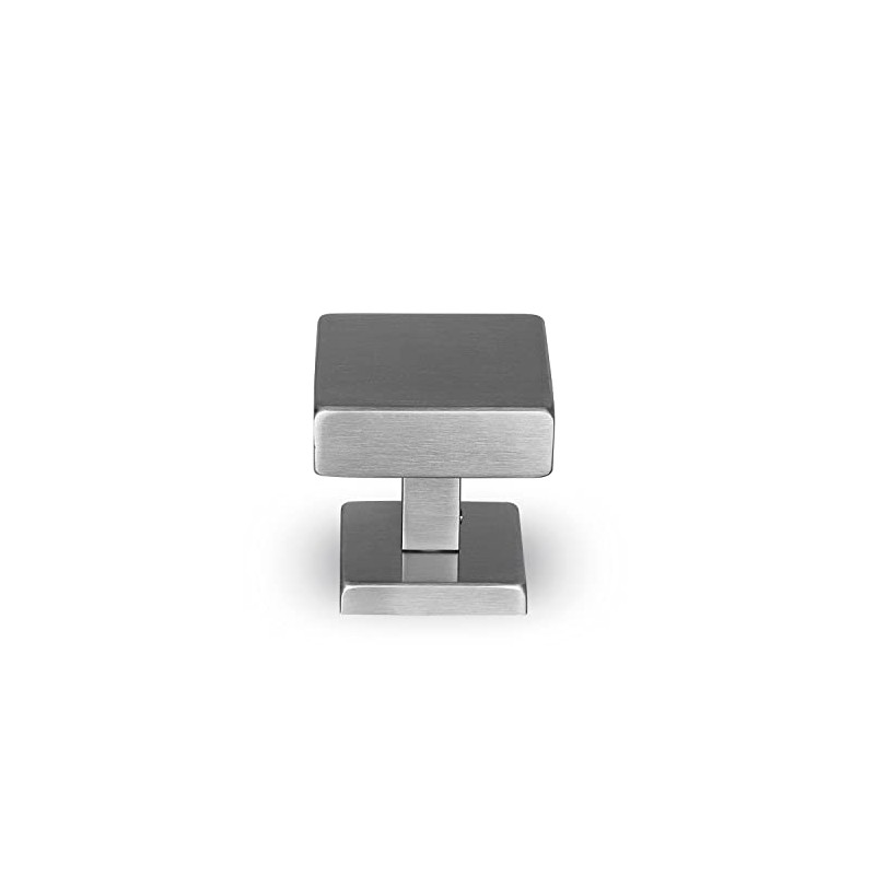 Satin Stainless Steel Square Contemporary Centre Door Knob Pull Front