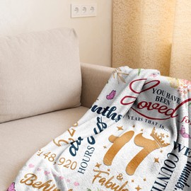 Ruvinzo 17 Year Old Girl Gift Ideas, Gifts for 17 Year Old Girl, 17th Birthday Gifts for Girls, Best Birthday Gifts Blanket 60” x 50” for 17 Year Old Girl, Happy 17th Birthday