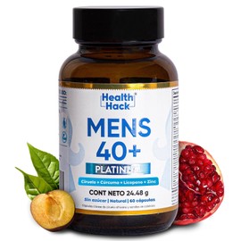 Prostate Power Platinum Suplemento Próstata Zinc Cúrcuma Health Hack Ciruelo Africano Semillas Calabaza Verde Licopeno Resveratrol Vit Cápsulas