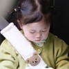 Car Seat Belt Covers, White Teddy Bear Design, 2-Piece Shoulder