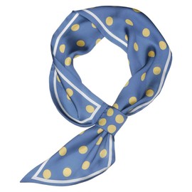 sourcing map Women's Bevel Small Thin Slant Bandanas Double-Sided Polka Dots Scarf Neckerchief, blue