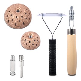 ZHONG AN 4 Pieces Tire Repair Tools, 42mm x 55mm Tungsten Steel Grinding Wheels, Patch Roller and Scraper for Car Tire Repair, Grinding and Polishing