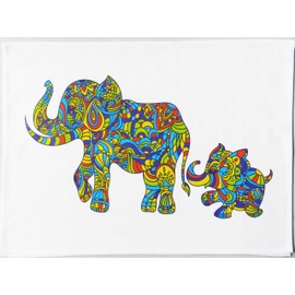 Half a Donkey The Colourful Elephant Family - Large Cotton Tea Towel