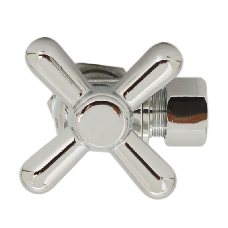 Westbrass D105BX-05 1/4-Turn Cross Handle Angle Stop Shut Off Valve,