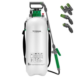 VIVOSUN 2.1 Gallon Pump Pressure Sprayer, 8L Pressurized Lawn & Garden Water Spray Bottle with 3 Water Nozzles, Adjustable Shoulder Strap, Pressure Relief Valve, for Plants and Cleaning