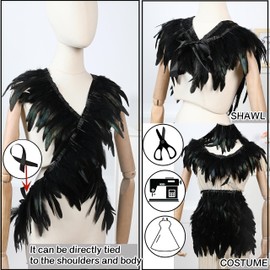 Holmgren Black Rooster Feather Trim for Costume Decoration 2 Yards 5-7inch