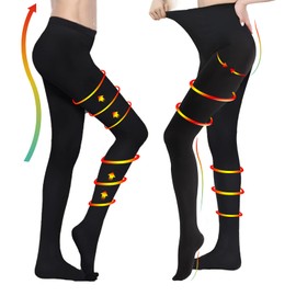 2 medias de compresión para mujer de 20 a 30 mmHg, manguera de compresión ajustada con degradado, ayuda a aliviar la hinchazón, edema, venas varicosas, manguera de apoyo firme para los dedos cerrados (negro, talla XL), Negro, X-Large