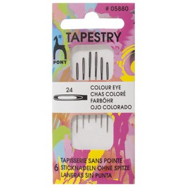 Pony Farböhr Sewing Needles Tapestry without Tip 24, Plastic, Multi-Colour, 6.5 x 3.1 x 21 cm