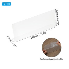 PATIKIL 8 Pack Shelf Dividers for Closet Organization, 11.1x1.6x4.8 Acrylic Closets Separator Kitchen Cabinet Shelves Under Bed Blocker for Bedroom Kitchen Office, Clear