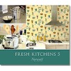 Fresh Kitchens, Pre-Pasted Kitchen Design White, Gray Wallpaper Sample