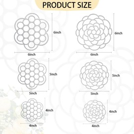 OYEFLY 6Pcs Flower Arrangement Holder,Metal Floral Grid Used for Vase Flower Arrangement Art (4in5in6in6)