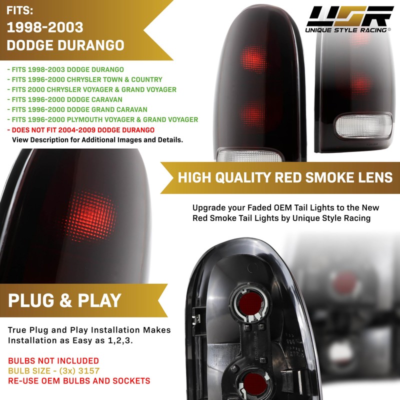 USR 98-03 Durango Tail Light – Replacement Tail Lamps Set