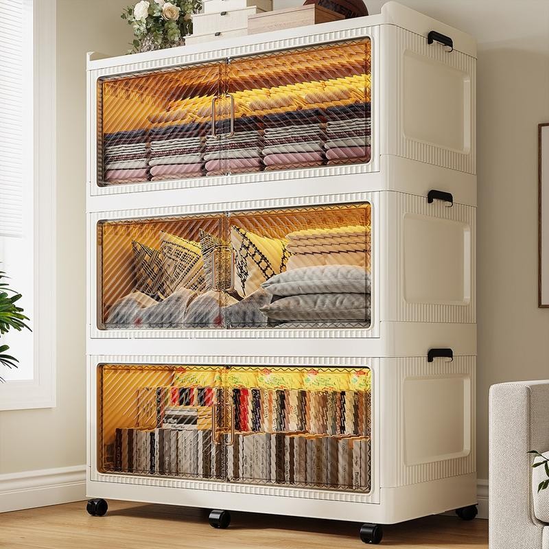 Raybee Large Capacity Storage Boxes 6 Wheels Giant Stackable Plastic