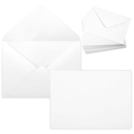 JIANTA Premium White Envelopes for B6 Greeting Cards, Pack of 60, 7" x 5" Postal Envelopes for Letters, Invitations, 120gsm, 176mm x 125mm, White