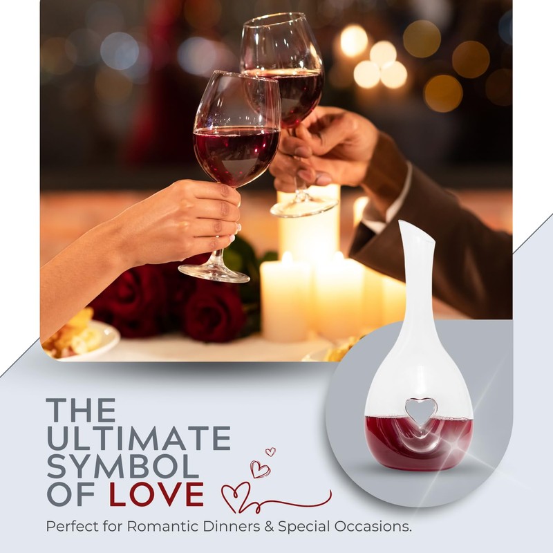 Maypes Heart Decanter – Beautiful Crystal Glass Wine Decanter with