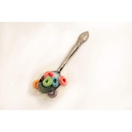 Just Dough It Fake Spoon with Fruit Loops and Milk