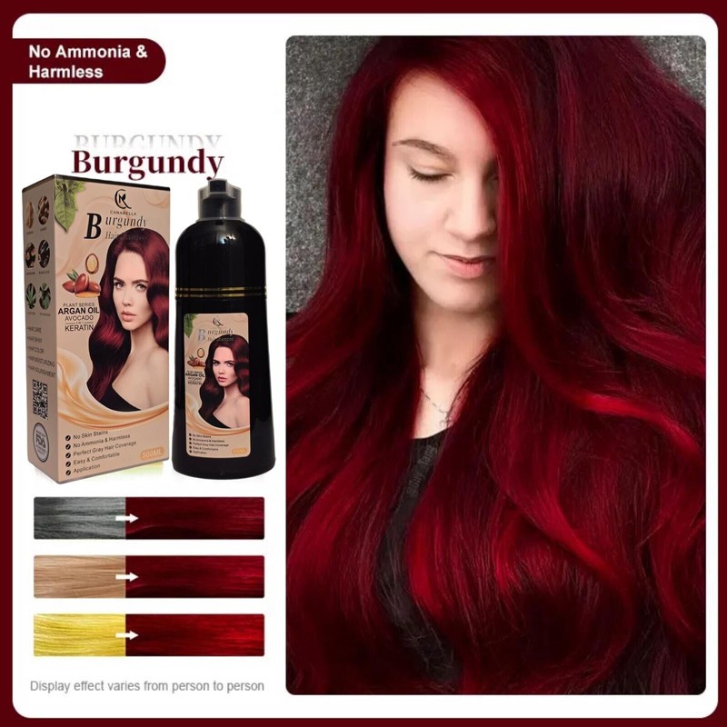 CANABELLA BURGUNDY Hair Dye Shampoo Instant +100% Grey Coverage 🌟🌟🌟🌟🌟