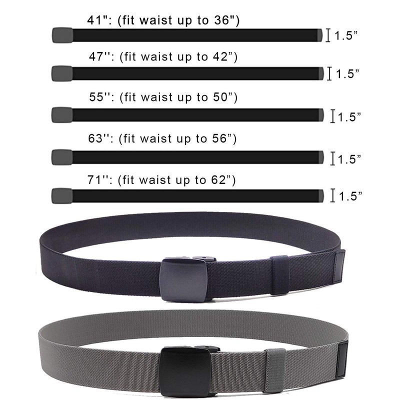 HOANAN 2-Pack Elastic Stretch Belt, Men’s All Size No Metal