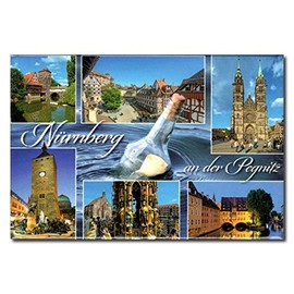 Photo Magnet Nuremberg an der Pegnitz Blue Series Approx. 8 x 5.4 cm