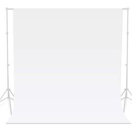 BOLLUMA Fotohintergrund, 3 x 3 m, weißer Bildschirm, 100% Baumwoll-Musselin, maschinenwaschbar, faltbar, für Studio-Produkt-Porträtaufnahmen, Live-Streaming, Zoom-Meeting