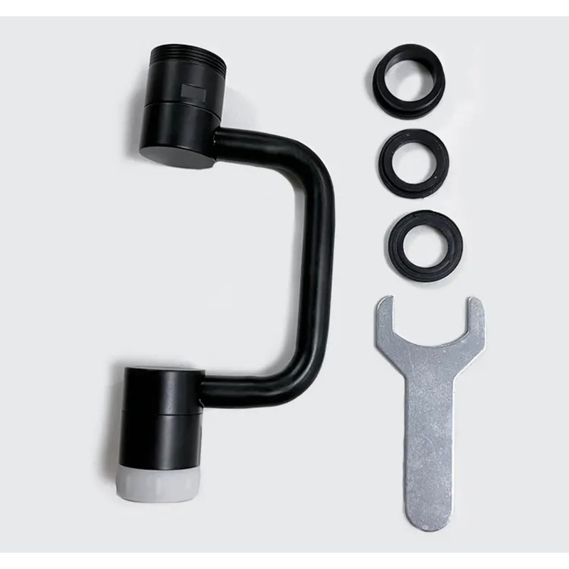 Matte Black Faucet Aerator, 1080° Swivel Faucet Extender, Kitchen Sink