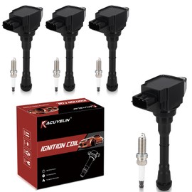 UF659 Ignition Coil Pack and Double Iridium Spark Plugs Set of 4 Compatible with Nissan Juke 2012-2017 1.6L Replaces#GN10614 1788535 C1807 XP5683