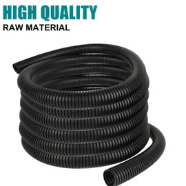 Closed 8mm*11.6mm Flexible Electrical Tubing-16.4 ft Cord Protector Electric Wires Covers, Automotive Wire Flexible Conduit, Plastic Wire Cover with Cable Zip Tie.