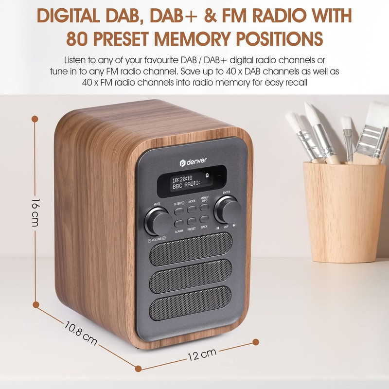 Denver DAB-48 Bluetooth DAB Radio With Remote Control - DAB/DAB+