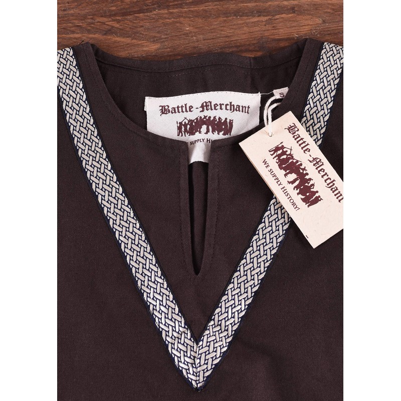 Battle-Merchant Medieval Tunic Ailrik Cotton Tunic with Border for Men