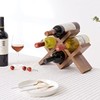 OAKERLAND Walnut Wood Wine Storage Rack Countertop, 4 Bottle Wine