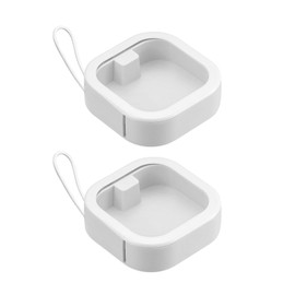 WEIMU 2-Pack Hair Tie Organizer, Portable Storage Box for Hair Accessories, Cotton Swab Dispenser and Q-tip Holder, Travel-Friendly Bathroom and Desktop Organizer with Lid (2PCS，White)