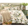 FADFAY Floral Duvet Cover Set 100% Cotton Green and Beige