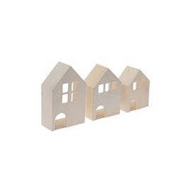 3D Wooden Houses Set of 3