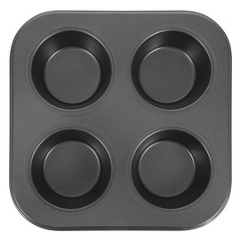 Warmhm 4 non-stick cupcake cups, jumbo muffin mould, cupcake liner, cupcake tins, muffin tray from the hot air fryer, ABS muffin baking moulds, muffin baking tray, muffin cups, cupcake moulds, black
