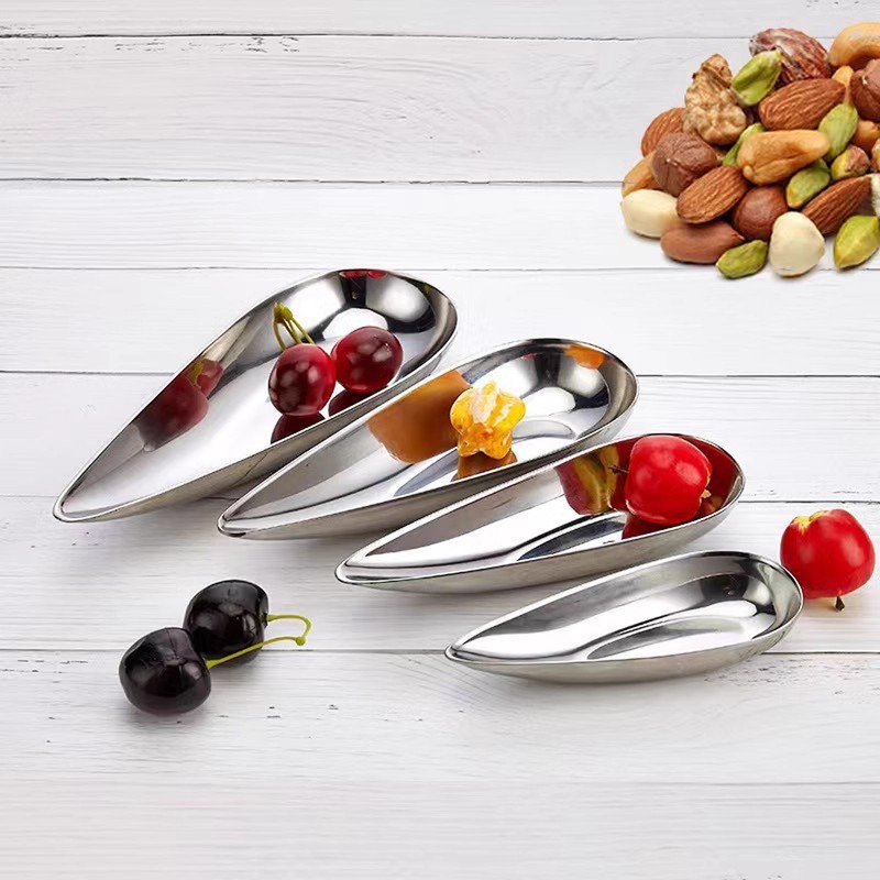 Stainless Steel Fruit Plate Mini Condiment Dish Small Nuts Snack