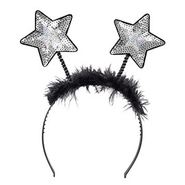 Boland - Star Tiara with Sequins, Headband with Feathers, Headpiece, Costume, Carnival, Theme Party, New Year's Eve