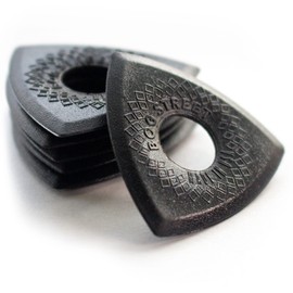 Bog Street TEXTURED BATTLE AXE Guitar Picks, ULTEM-TAK, 3-Sided Ergonomic 3mm Guitar Picks, Black (6-Pack)