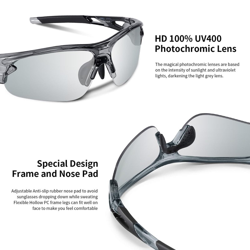 BEACOOL Polarized Sports Sunglasses for Men Women Youth Cycling Running