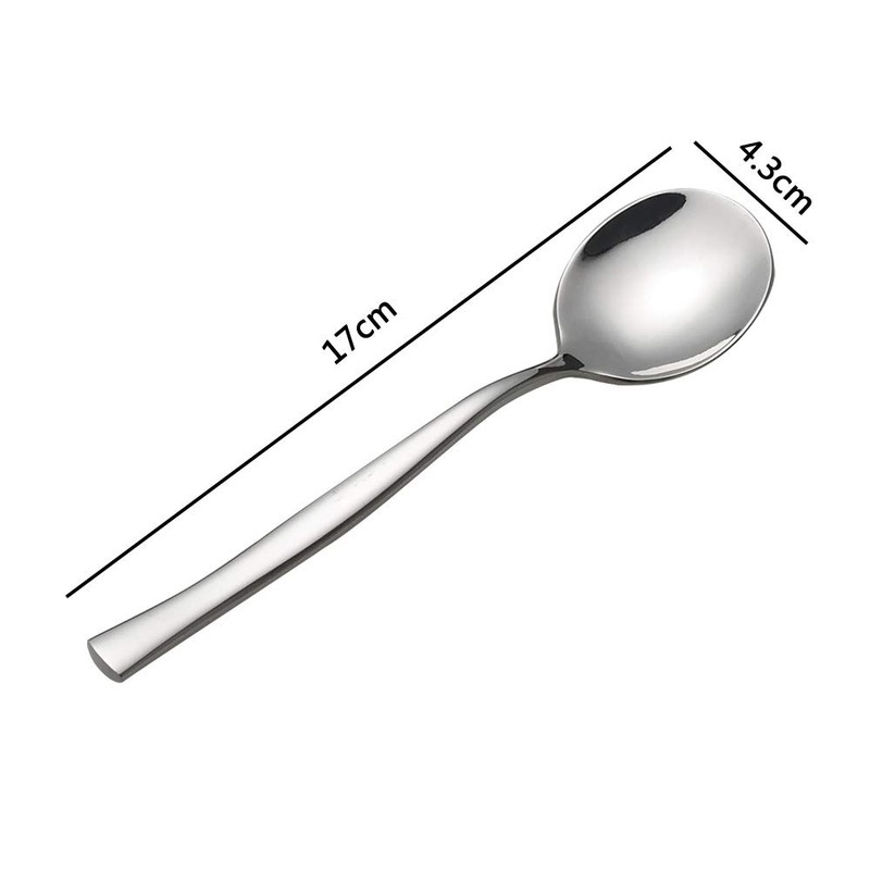 Xowine 12-Piece Stainless Steel Round Spoon, Soup Spoon