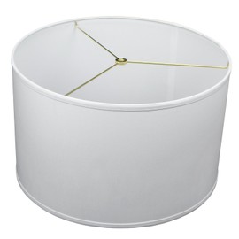 FenchelShades.com 18" Top Diameter x 18" Bottom Diameter 11" Height Cylinder Drum Lampshade USA Made (White)